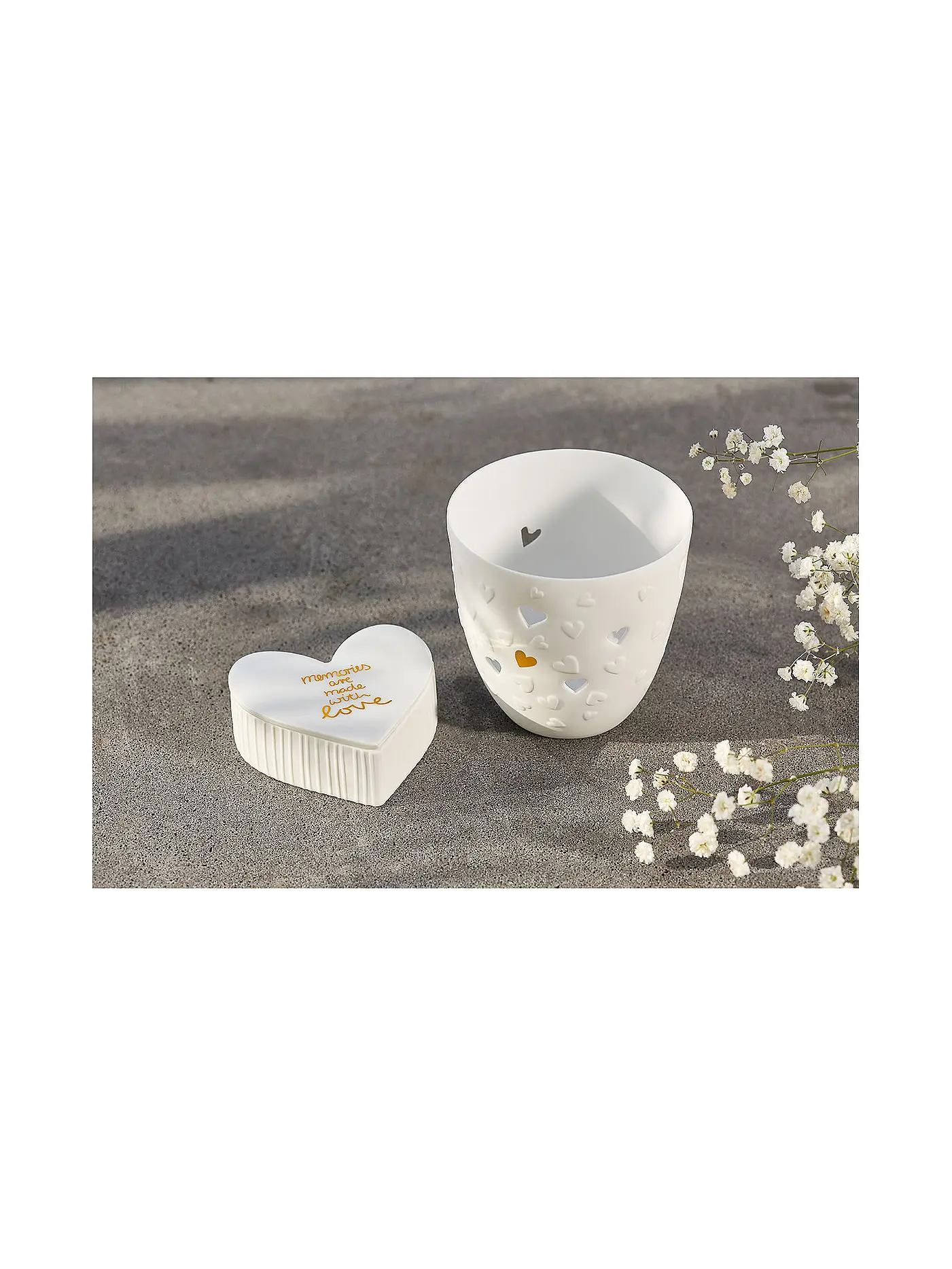 RAEDER | Poesilicht Goldene Herzen Weiss | 